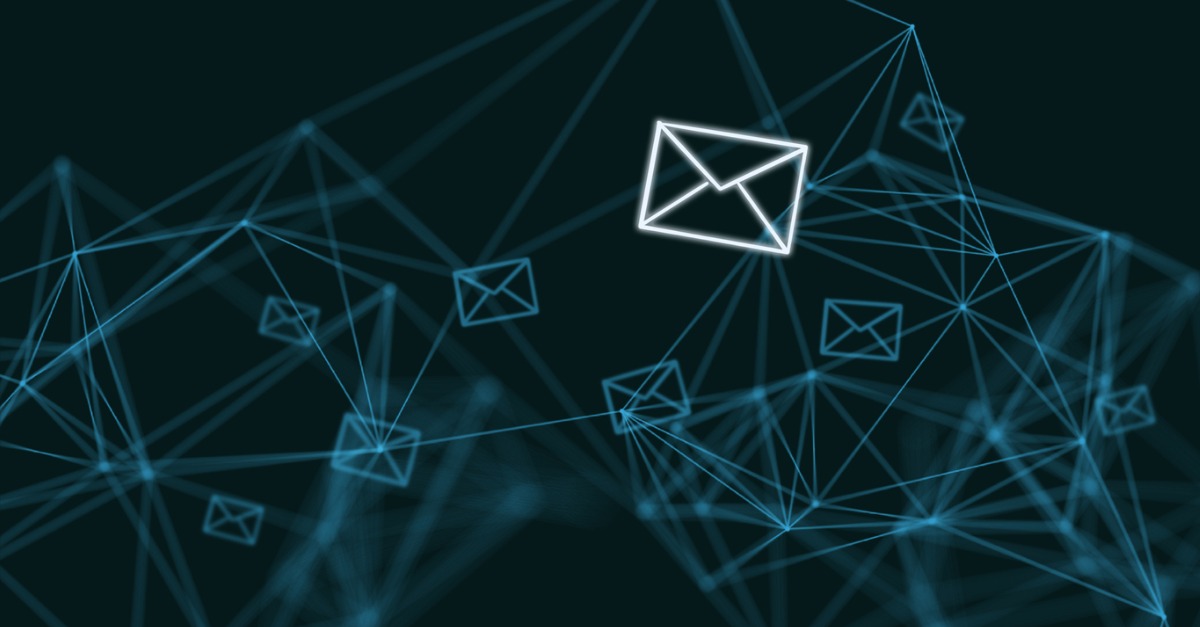 Email floating among a web of email icons