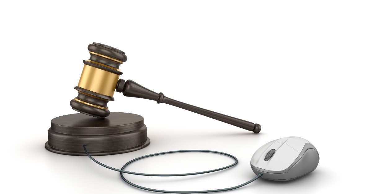 Gavel with a computer mouse