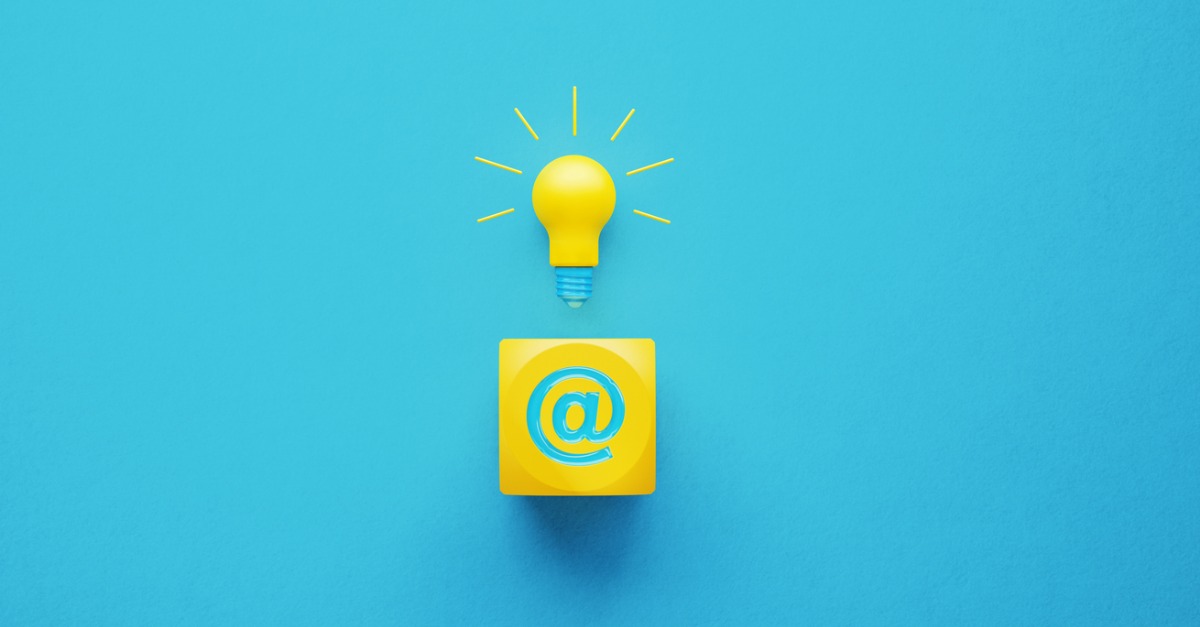 Light bulb over email icon