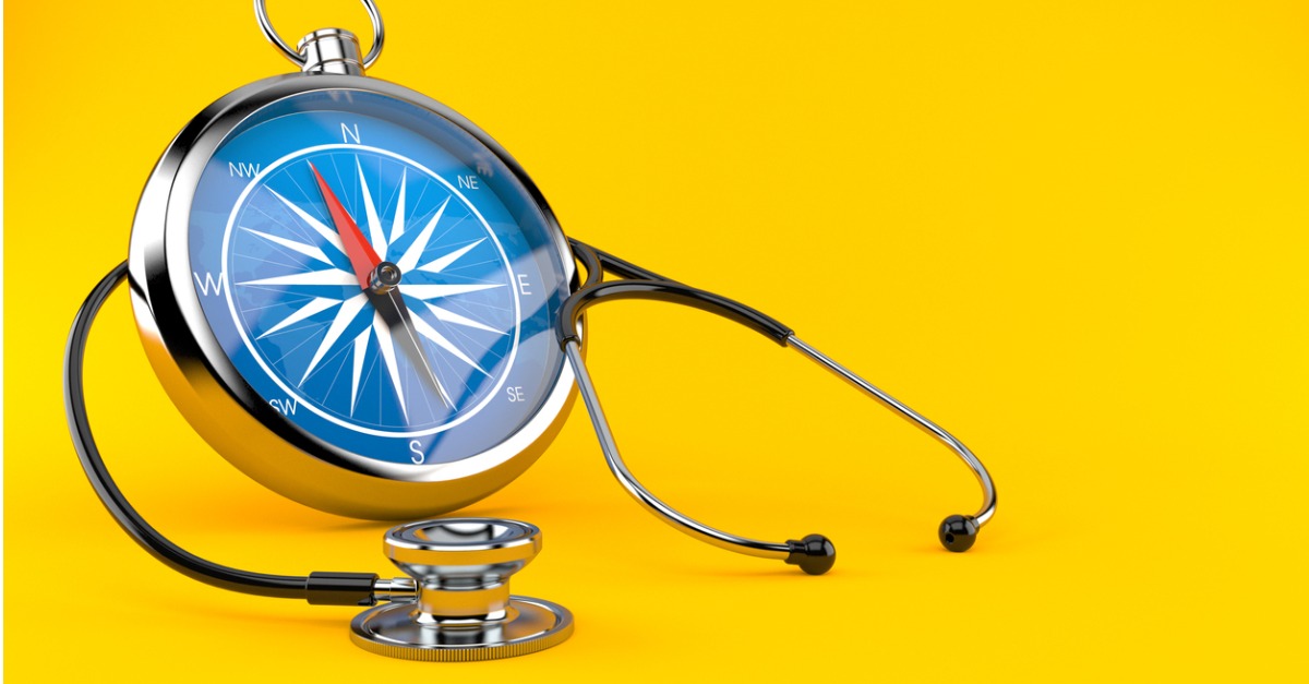 Stethoscope with compass