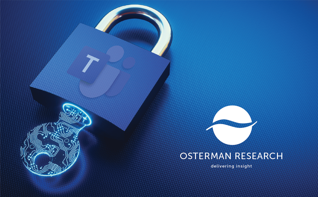 Key in lock with Microsoft Teams logo and Osterman Research logo on side
